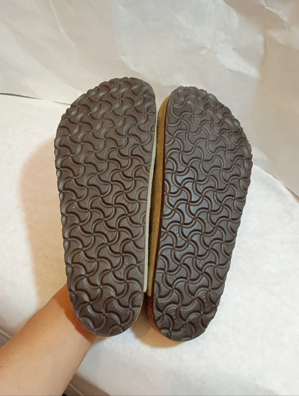 Birkenstock Taupe Suede Boston Clogs with Buckles Soft Sz 43